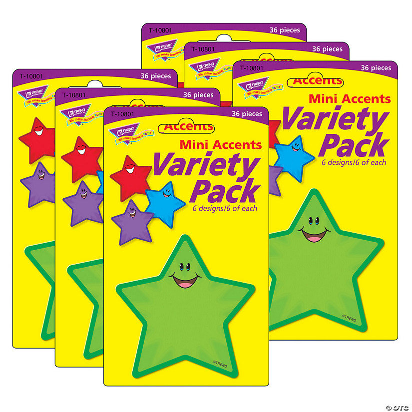 TREND Stars Mini Accents Variety Pack, 36 Per Pack, 6 Packs Image