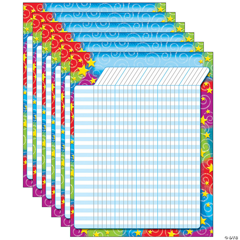 TREND Stars 'n Swirls Incentive Chart, 17" x 22", Pack of 6 Image