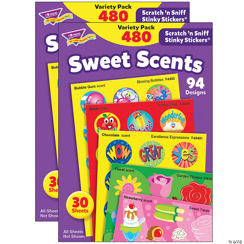 TREND Sweet Scents Stinky Stickers&#174; Variety Pack, 480 Per Pack, 2 Packs Image