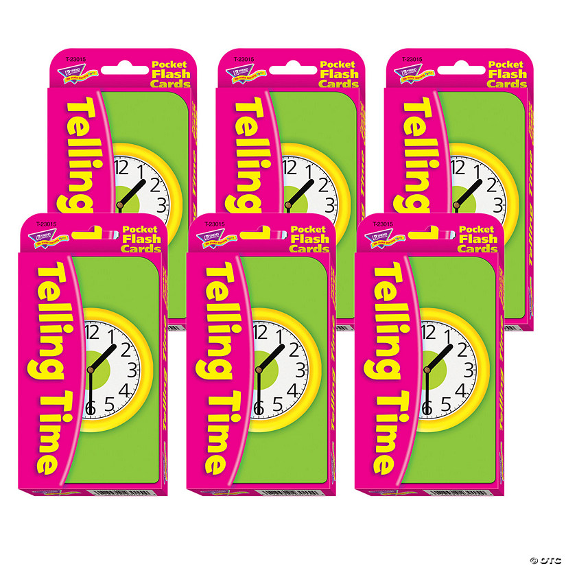 TREND Telling Time Pocket Flash Cards, 6 Packs Image