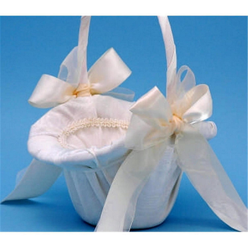 Tres Beau Flower Girl Basket - White Image