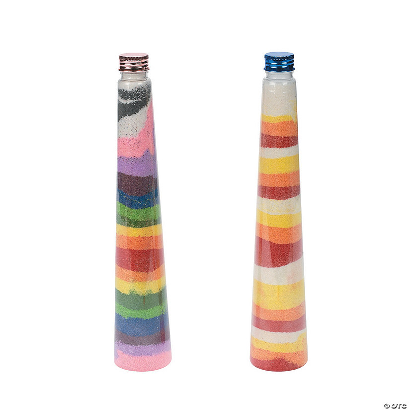 Triangular Cone Sand Art Bottles - 12 Pc. Image