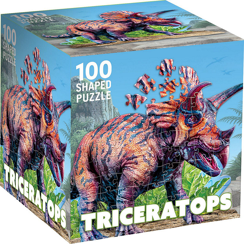Triceratops 100 Piece Shaped Jigsaw Puzzle Image