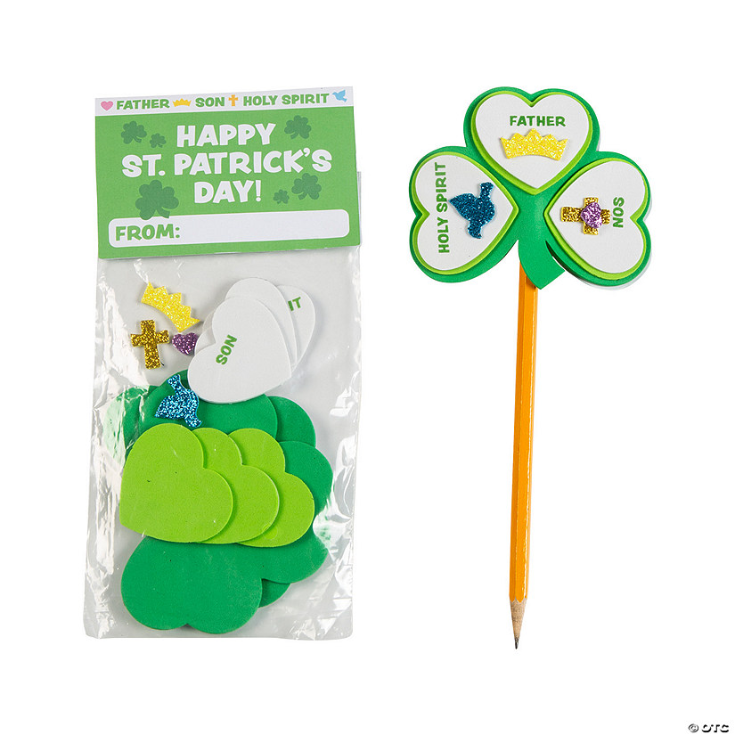 Trinity Shamrock Pencil Topper Craft Kit - Makes 24 Image