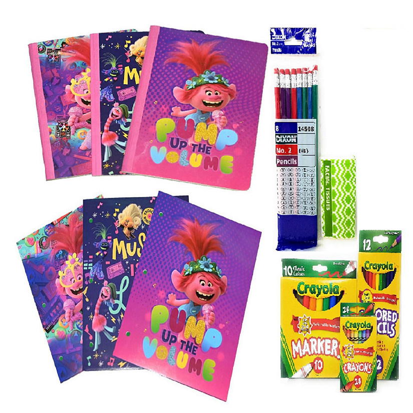 Trolls World Tour School Supply Kit with Trolls Themed Folders and Notebooks Image