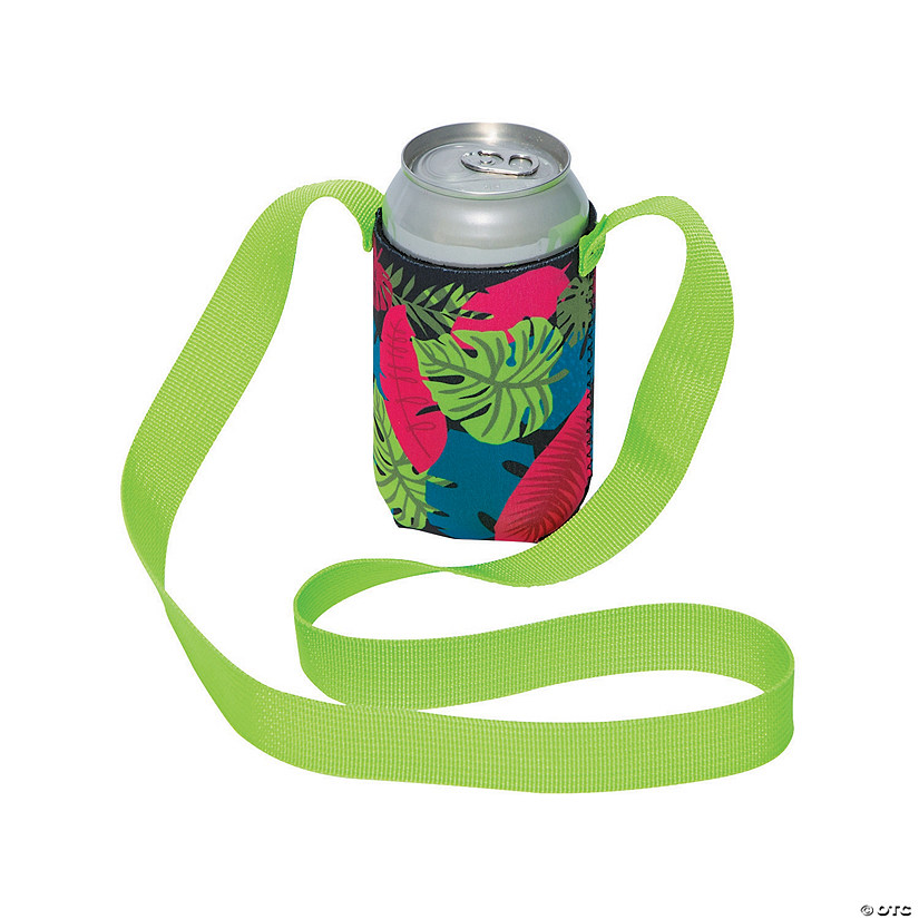 Tropical Can Coolers with Lanyards Oriental Trading