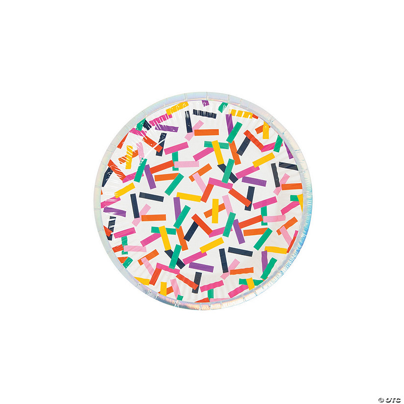 Tropical Confetti Paper Dessert Plates - 8 Ct. Image
