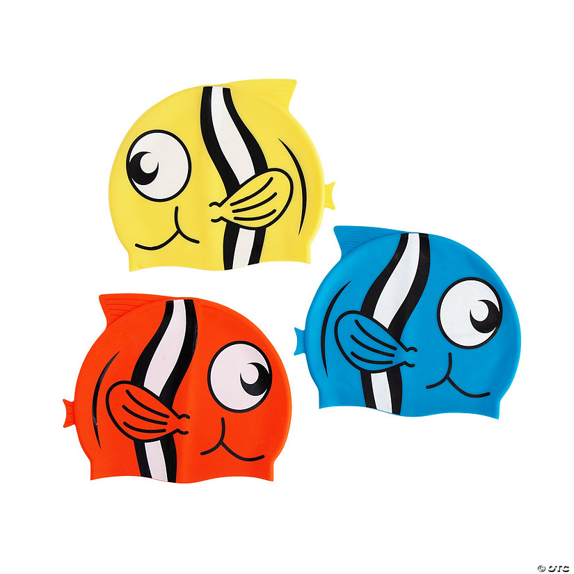 Tropical Fish-Shaped Swim Caps - 3 Pc. Image