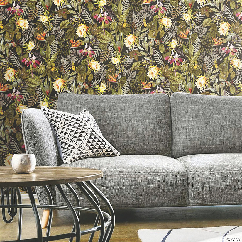 Tropical Flowers Peel & Stick Wallpaper Image