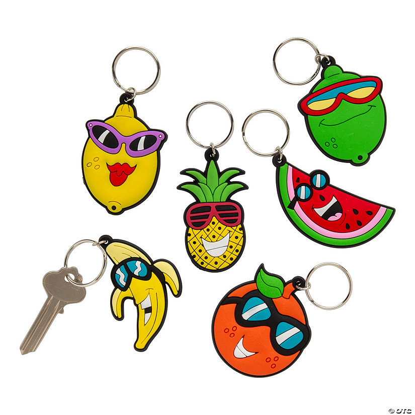 Tropical Fruit Keychains - 12 Pc. Image