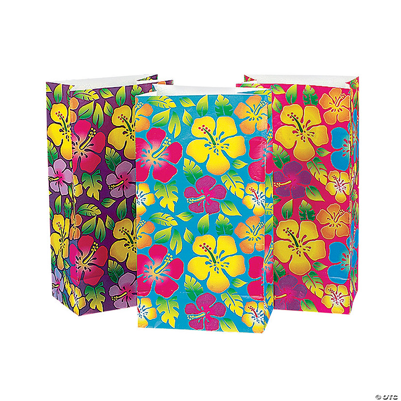 Tropical Hibiscus Treat Bags- 12 Pc. Image