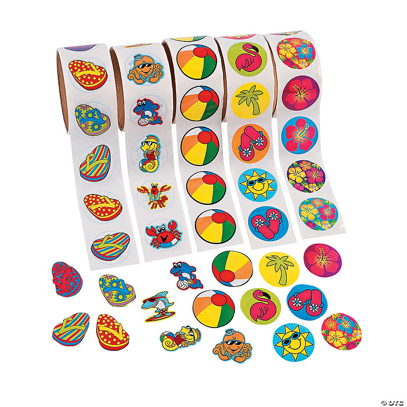Tropical Rolls of Sticker Assortment - 500 Stickers Image