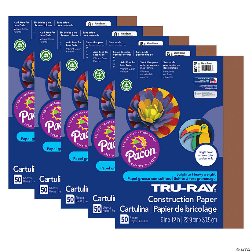 Tru-Ray Construction Paper, Warm Brown, 9