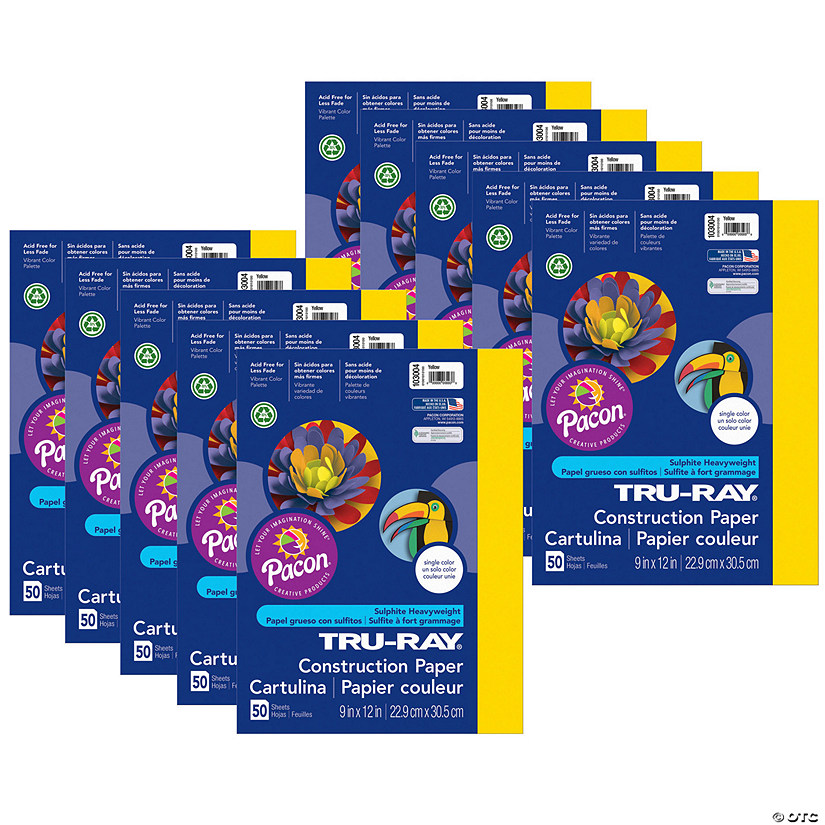 Tru-Ray Construction Paper, Yellow, 9