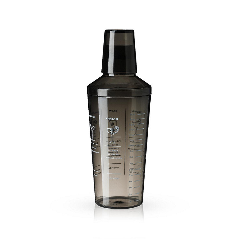 True Smoke Colored Plastic Cocktail Shaker with Recipes by True Image