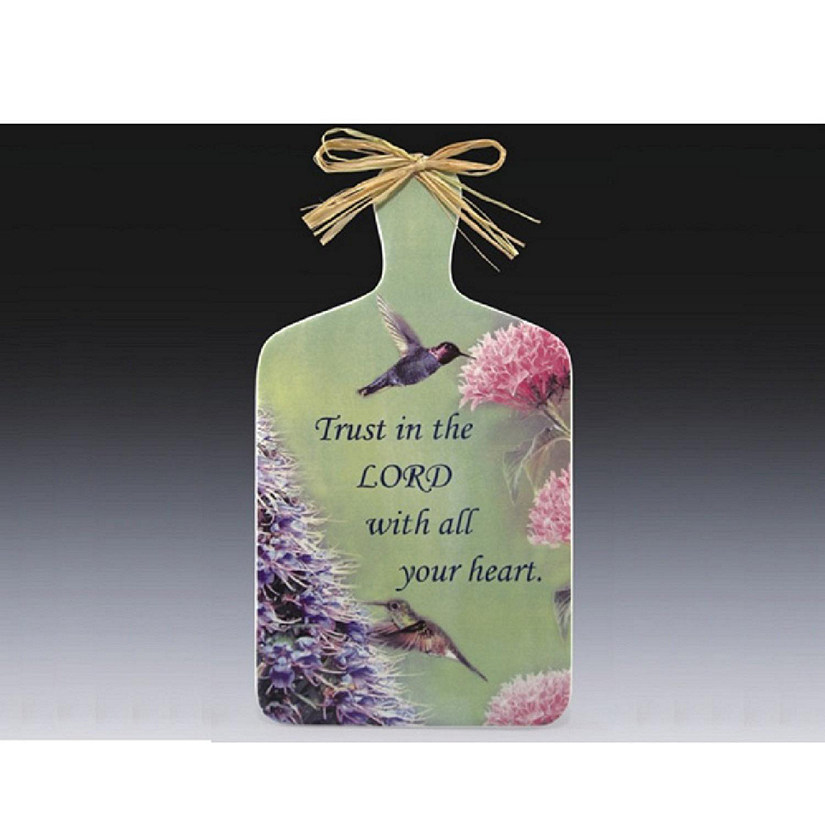 Trust in the Lord with All Your Heart Hummingbird Porcelain Chopping Block 12.5 Inches Image