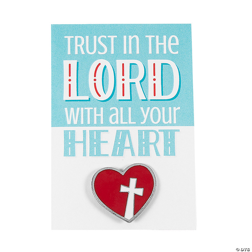 Trust In the Lord with All Your Heart Pins with Card - 36 Pc. Image
