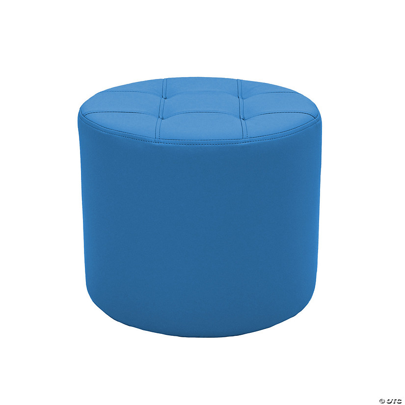 Tufted Round Ottoman 16" Height - French Blue Image