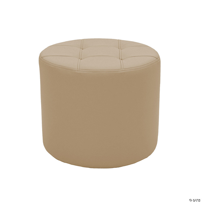 Tufted Round Ottoman 16" Height Sand Oriental Trading