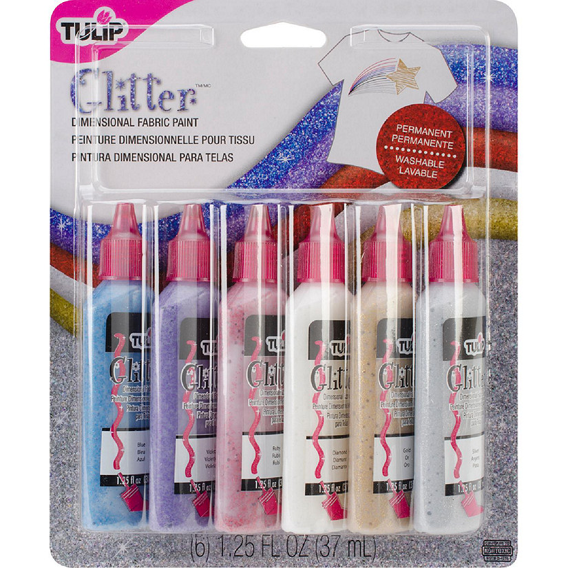 Tulip Dimensional Fabric Paints 1.25oz 6/Pkg-Glitter Image