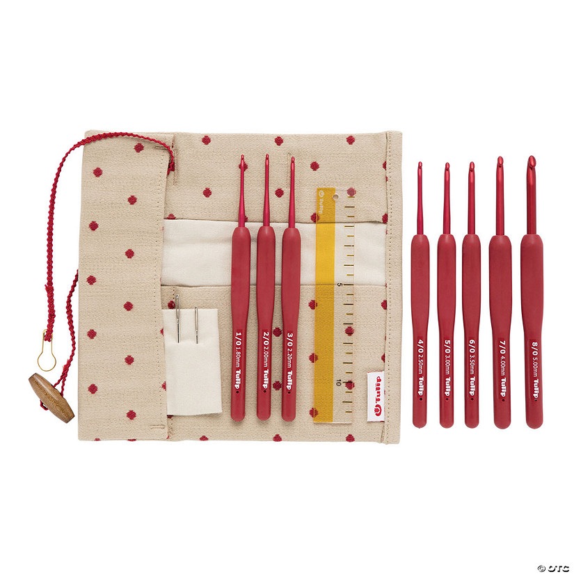 Tulip Etimo Red Crochet Hook W/ Cushion Grip Set Oriental Trading