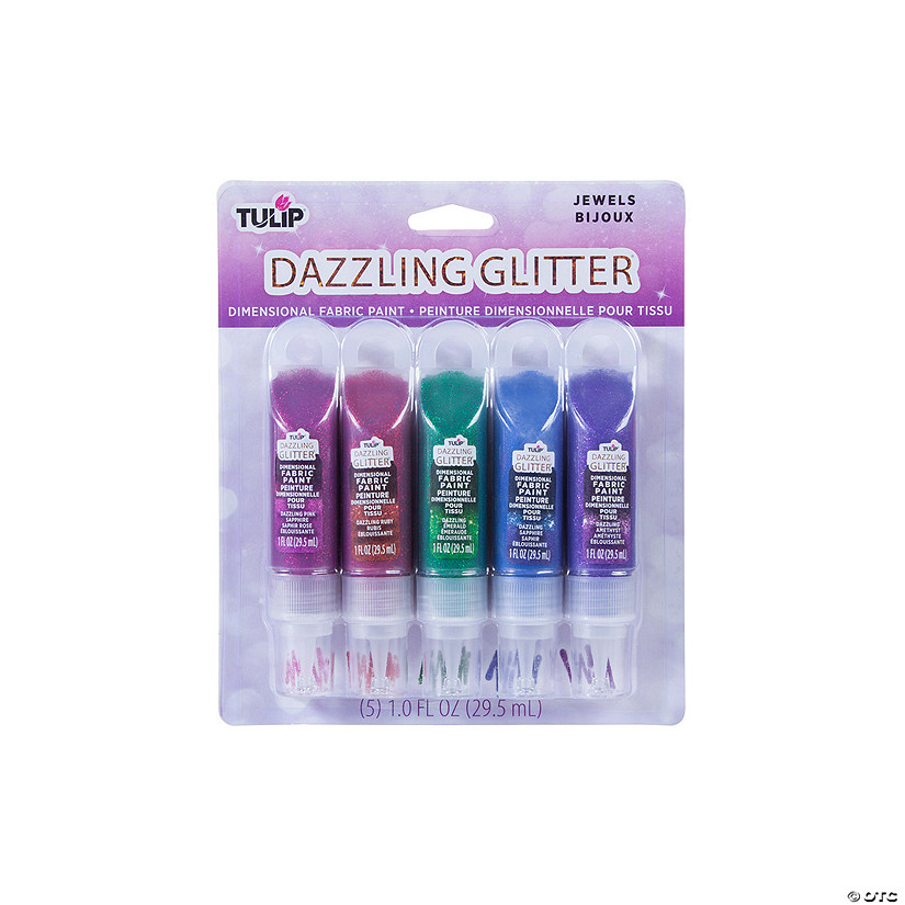 Tulip<sup>&#174;</sup> Dazzling Glitter Jewels Fabric Paint - 5 Pc. Image
