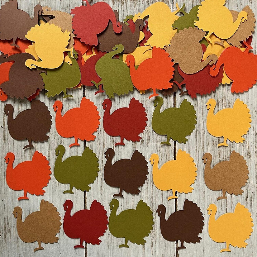 Turkey Confetti Thanksgiving Table Decorations Fall Paper Decor Image