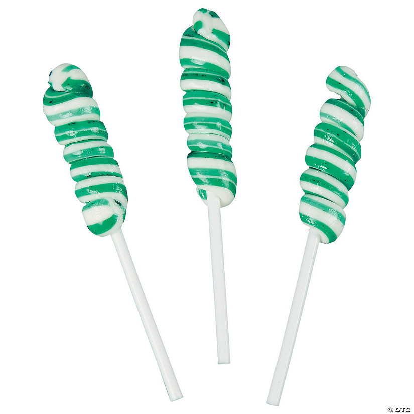 Turquoise Mini Twisty Lollipops - 24 Pc. Image