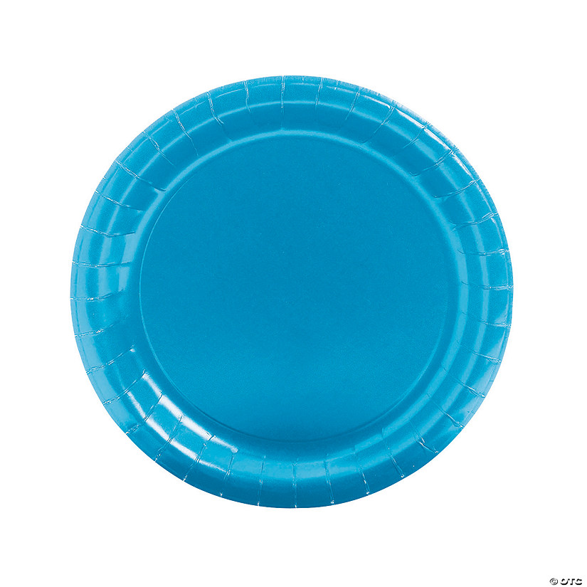 Turquoise Paper Dinner Plates - 24 Ct. Image