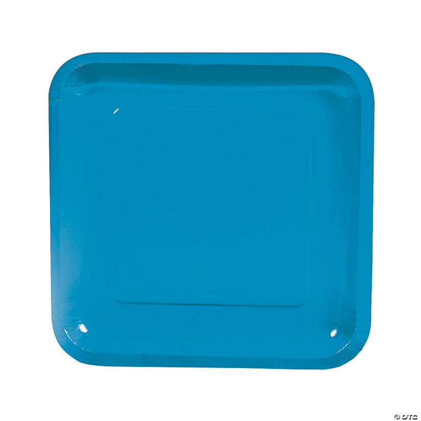 Turquoise Square Paper Dinner Plates - 18 Ct. Image