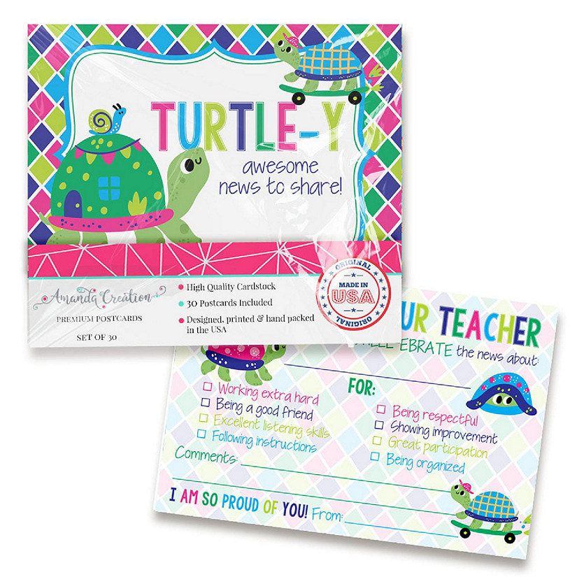 Turtle Teacher Mail for Students by AmandaCreation 30ct Image