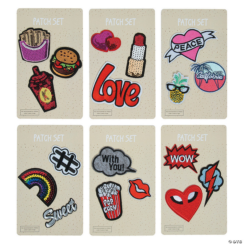 Tween Iron-On Patch Assortment - 18 Pc. Image