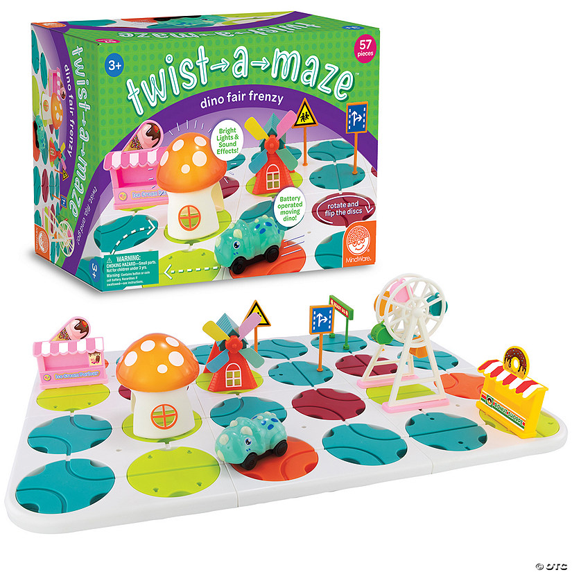 Twist-a-Maze Dino Fair Frenzy Toddler Puzzle Track Vehicle Set Image