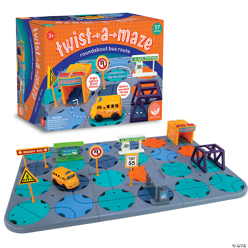 Twist-a-Maze Roundabout Bus Route Toddler Puzzle Track Vehicle Set Image