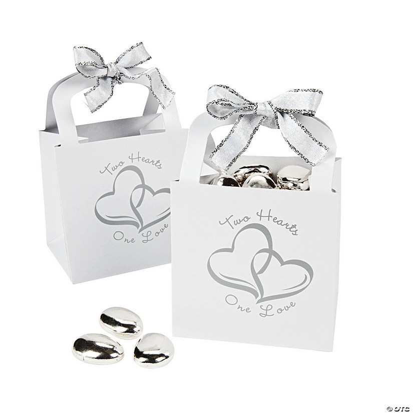 Two Hearts Wedding Favor Gift Baskets - 12 Pc. Image