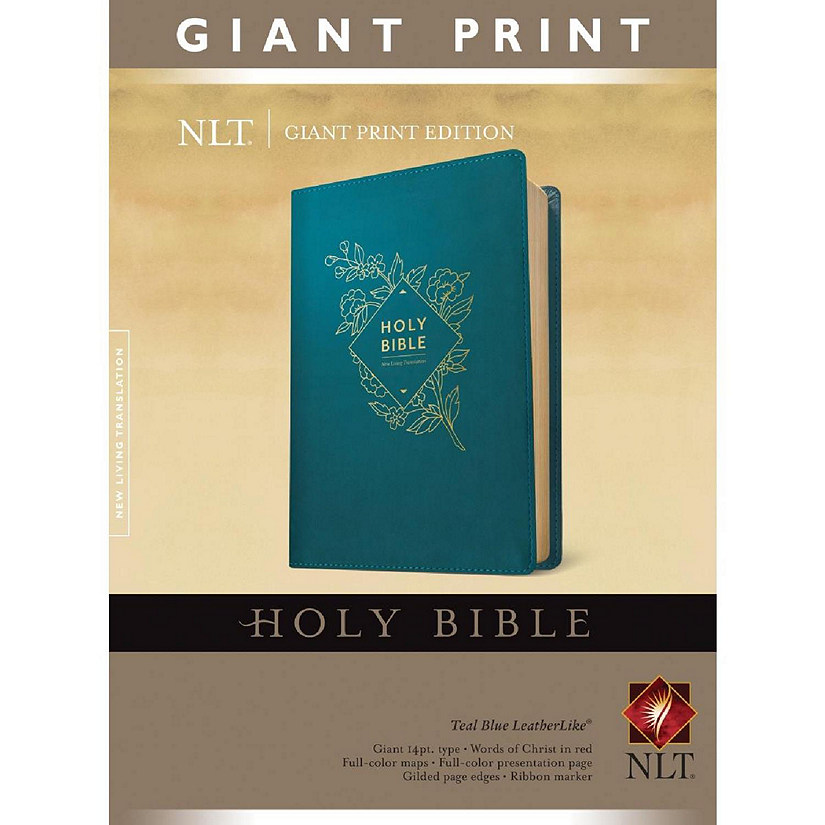 Tyndale House Publishers 159635 NLT Giant Print Bible&#44; Teal LeatherLike Image