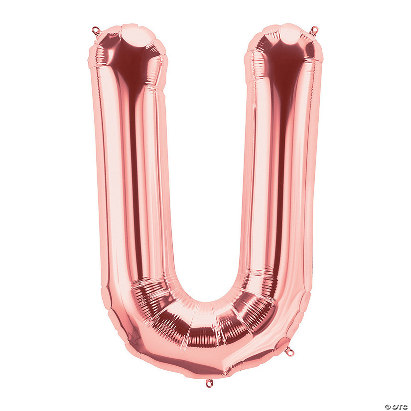 U-Shaped Rose Gold Letter 34" Mylar Balloon Image