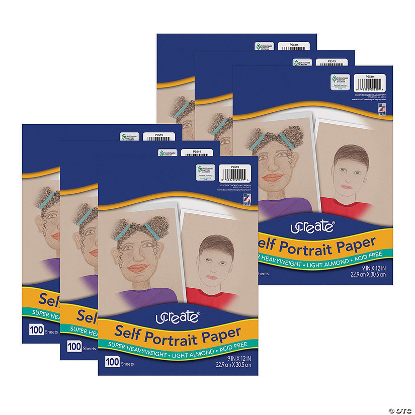UCreate&#174; Self Portrait Paper, Light Almond, 9" x 12", 100 Sheets Per Pack, 6 Packs Image