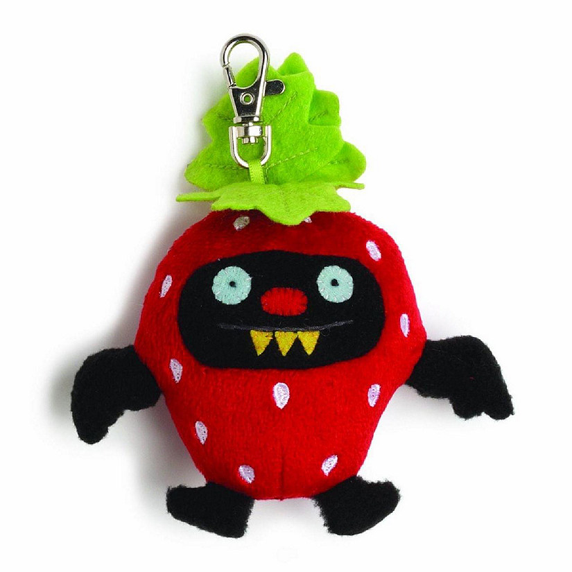 Ugly Dolls Fruities 4" Plush Clip-On: Ninja Batty Strawberry Image