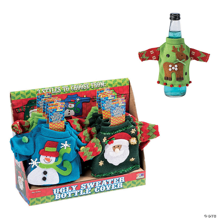 Ugly Sweater Bottle Covers - 12 Pc. Image