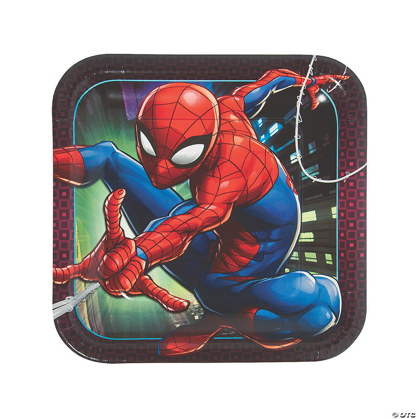 Ultimate Spider-Man&#8482; Party Square Paper Dinner Plates - 8 Ct. Image
