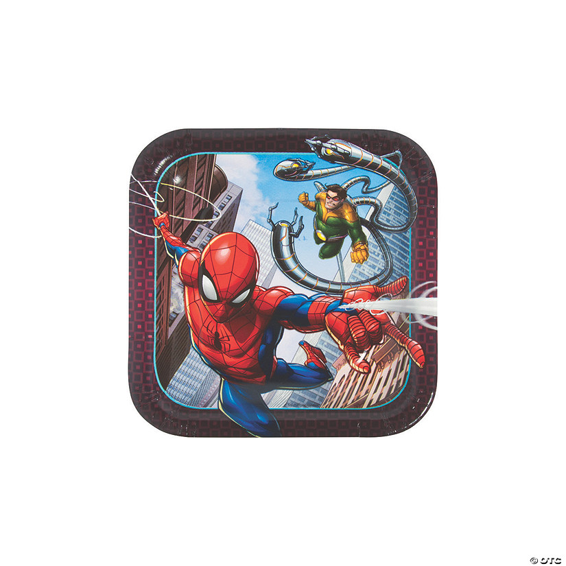 Ultimate Spider-Man&#8482; Square Paper Dessert Plates - 8 Ct. Image