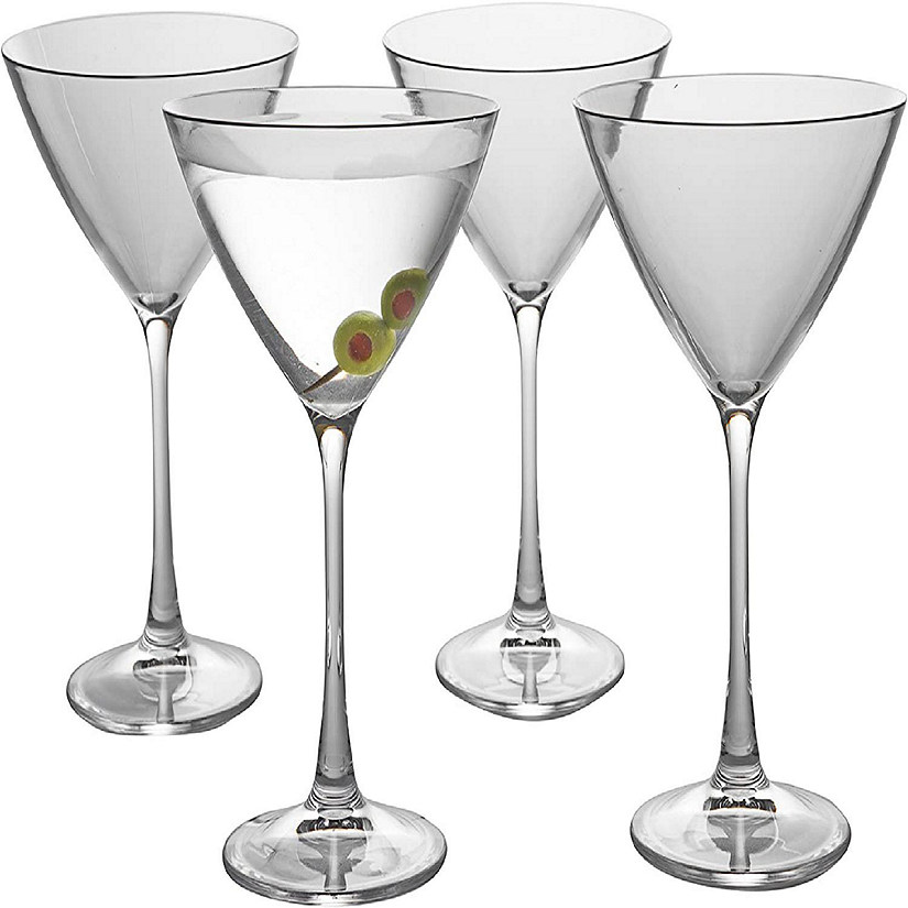 Unbreakable Stemmed Martini Glasses, 9oz- 100% Tritan- Shatterproof,  Reusable, Dishwasher Safe Drink Glassware (4 Pk)- Indoor Outdoor Drinkware  - Great Holiday & Wedding Gift 