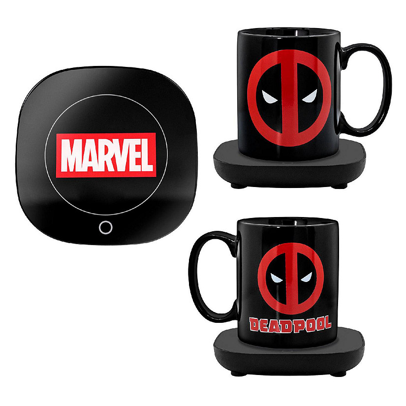 Uncanny Brands Marvel Deadpool Mug Warmer with Mug &#8211; Keeps Your Favorite Beverage Warm - Auto Shut On/Off Image