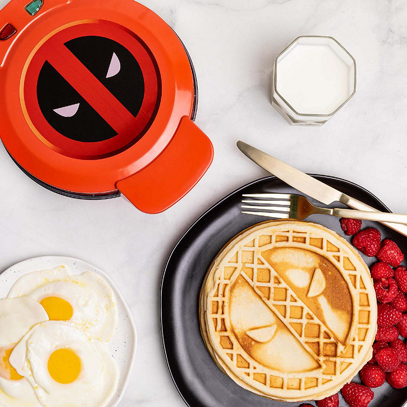 Uncanny Brands Marvel&#8217;s Deadpool Waffle Maker - Merc With a Mouth on Your Waffles- Waffle Iron Image