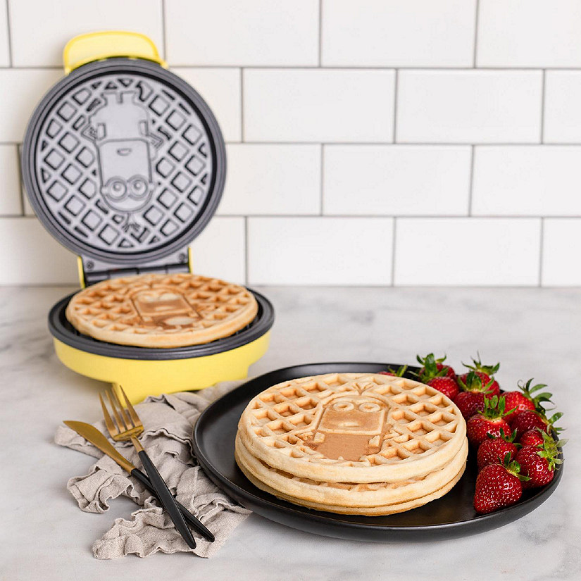 Uncanny Brands Minions Kevin Waffle Maker- Iconic Minion on Your Waffles - Waffle Iron Image