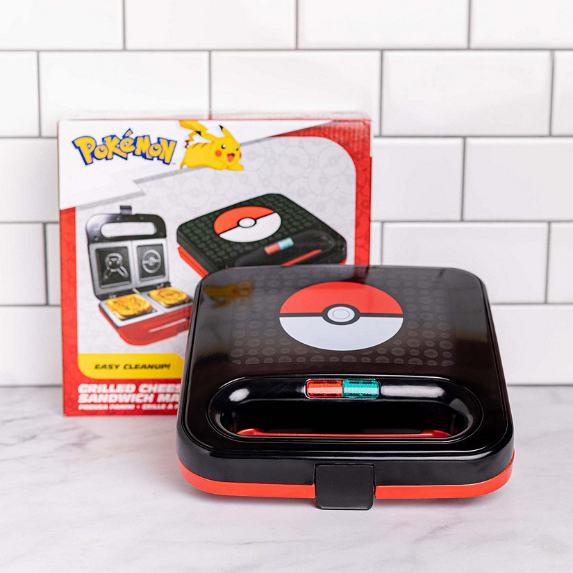 Uncanny Brands Pokemon Grilled Cheese Maker- Panini Press and Compact Indoor Grill- Opens 180 Degrees for Burgers Steaks Bacon Image