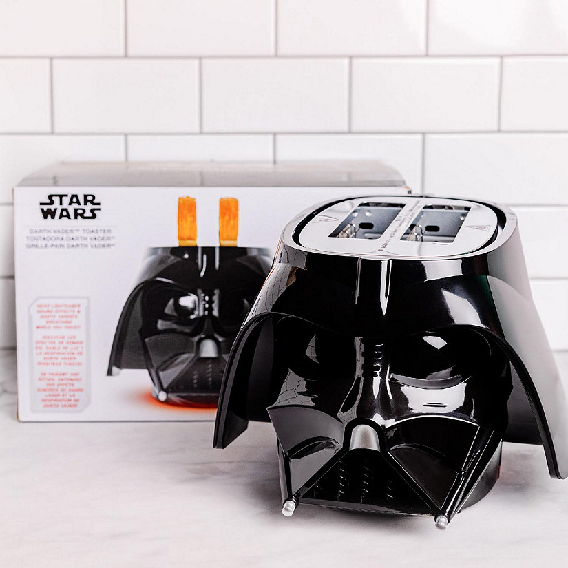 Uncanny Brands Star Wars Darth Vader Halo Toaster - Lights-Up and Makes Lightsaber Sounds Image