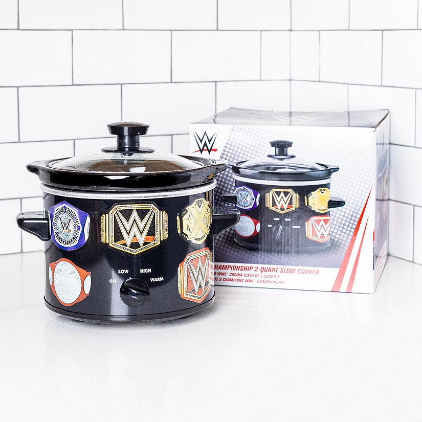Uncanny Brands WWE Championship Belt 2 QT Slow Cooker- Removable Ceramic Insert Bowl Image