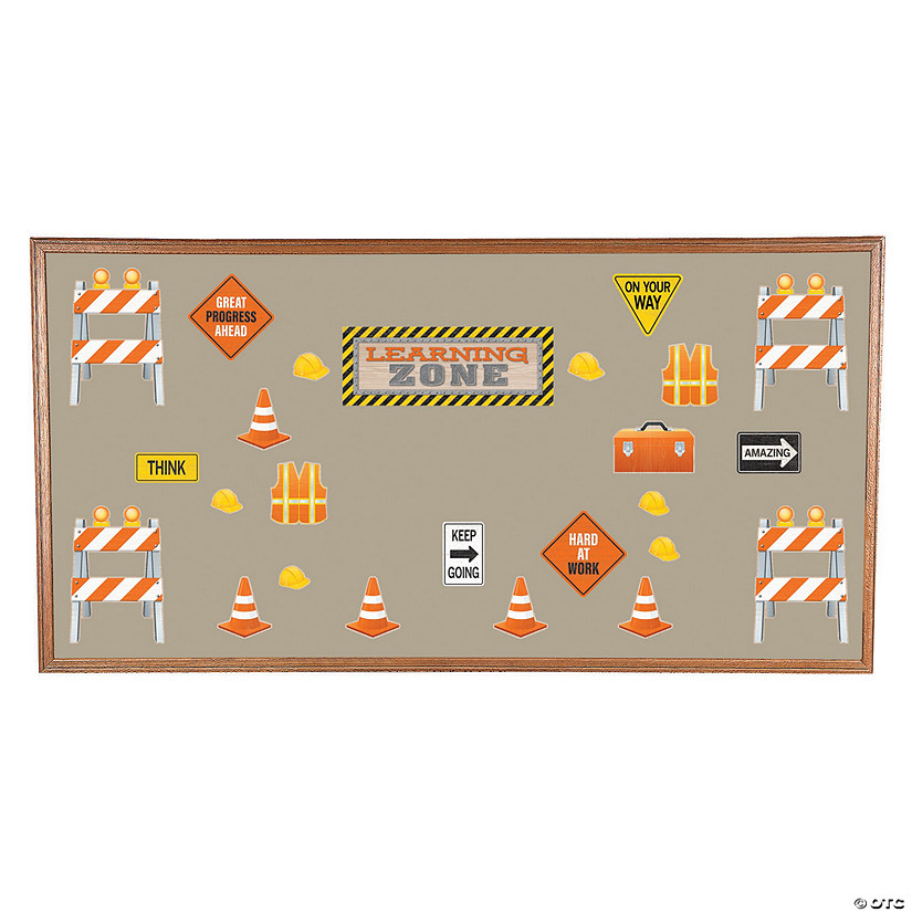 Under Construction Learning Zone Bulletin Board Set - 60 Pc. Image